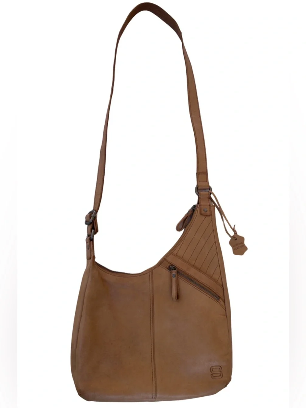 Spikes & Sparrow “Moria” Leather Crossbody / Shoulder Bag - Camel / Tan